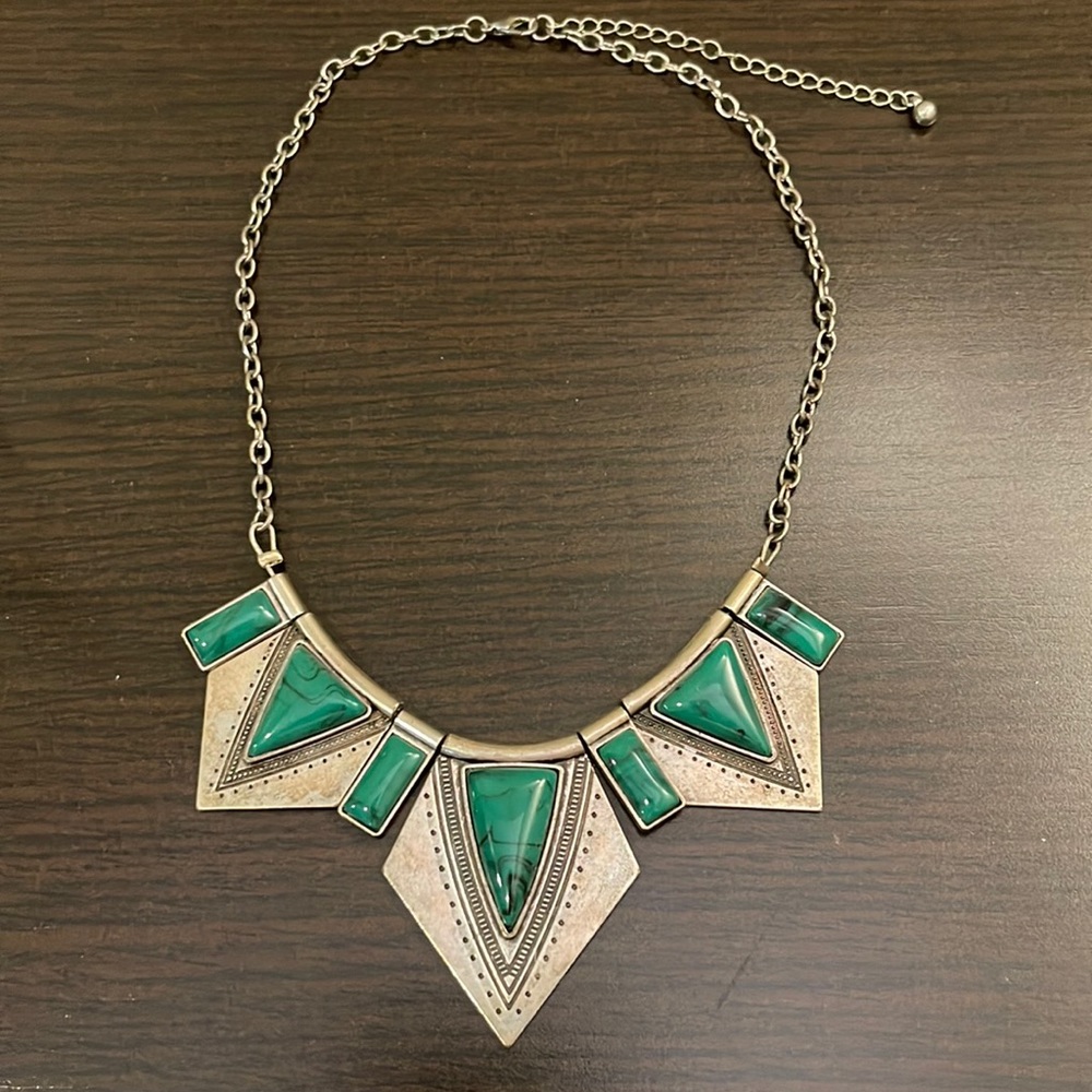 Chunky Gem and Silver Necklace